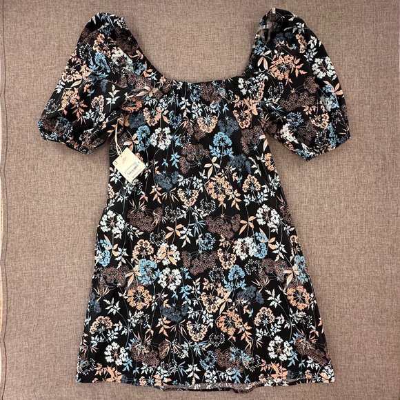 Brand New!‎ a.n.a a new approach Floral Dress Puffy Short Sleeves Small MSRP $60 - Picture 11 of 15